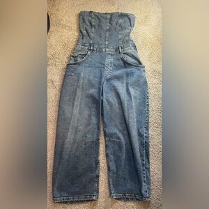 We The Free - Je Suis Pret Barrel Denim Jumpsuit - Size large